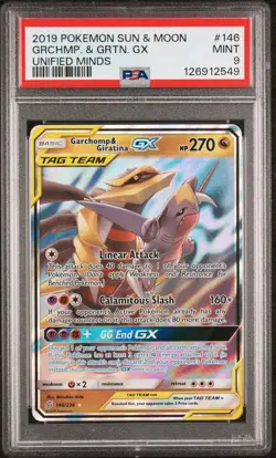 Garchomp & Giratina GX 146/236 Pokemon Unified Minds Tag Team #146 MINT PSA 9 - Image 1