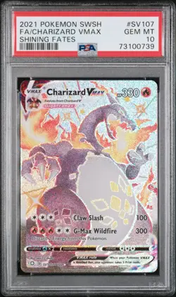 PSA 10 Charizard VMAX SV107/SV122 Shining Fates: Shiny Vault 2021 Pokemon - Image 1