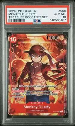 2024 ONE PIECE PROMOS #006 MONKEY D. LUFFY TREASURE BOOSTERS SET PSA 10 (487 - Image 1
