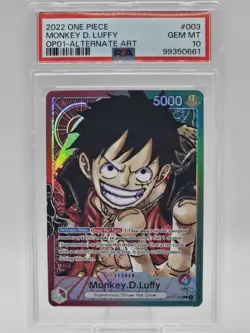 2022 One Piece OP01 #003 Monkey D. Luffy Alternate Art Pre Errata GEM MT PSA 10! - Image 1