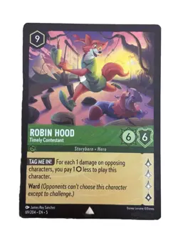 New: Disney Lorcana TCG Robin Hood Timely Contestant 69 Regular Rare - Image 1