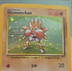 Pokemon TCG Hitmonchan Base Set Holo Unlimited Rare Card 7/102 LP-MP - Image 2