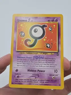 Unown J 38 Black Star Promo Rare Pokemon Card Unknown 2001 Vintage MP - Image 1
