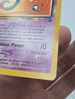 Unown J 38 Black Star Promo Rare Pokemon Card Unknown 2001 Vintage MP - Image 3