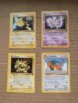 Pokemon The Movie Black Star Promo Cards Dragonite Pikachu Mewtwo Electrabuzz! - Image 1