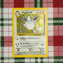 Pokemon TCG Wigglytuff Base Set 2 Holo Rare Card 19/130 80 HP Wizards 2000 - Image 1