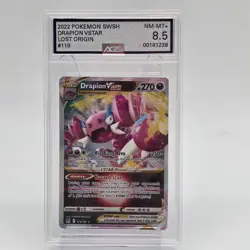2022 Pokemon SWSH Lost Origin Drapion VSTAR 119/196 AGS 8.5 NM-MT+ Graded Card - Image 1