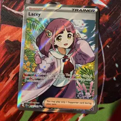 Pokemo Card TCG - Lacey 166/142 Ultra Rare Full Art Trainer Stellar Crown - Image 1