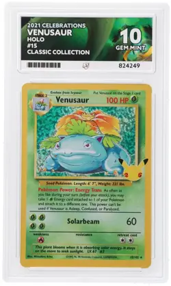 ACE 10 Venusaur 15/102 Celebrations Classic 25th Holo Pokemon Card - Gem Mint - Image 1