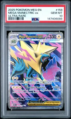 2025 POKEMON MEG EN-MEGA EVOLUTION ULTRA RARE #158 MEGA MANECTRIC EX PSA 10 - Image 1