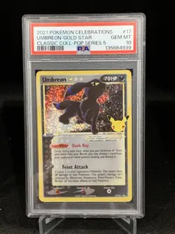 2021 Pokemon Celebrations Umbreon Gold Star 17/17 PSA 10 GEM MT - Image 1