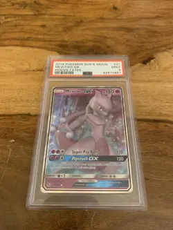 Pokemon Hidden Fates Mewtwo 2019 GX 31/68 PSA 9 MINT - Image 1