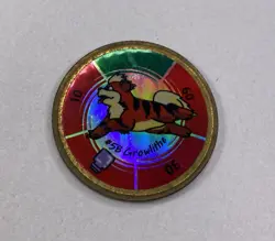 Pokemon 1999 Hasbro Battle Coin Game Growlithe - Image 1