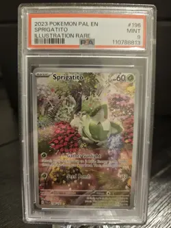 POKEMON PALDEA EVOLVED - Sprigatito Illustration Rare Mint PSA 9 - Image 1