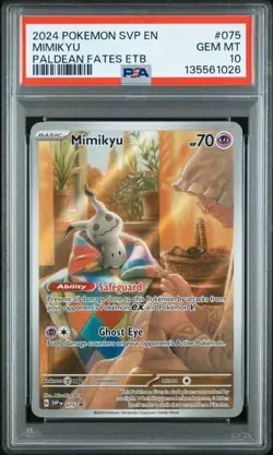 MIMIKYU #075 PSA 10 2024 POKEMON SVP EN-SV Paldean Fates Elite Trainer Box - Image 1