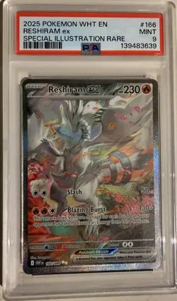2025 POKEMON WHT EN-WHITE FLARE SPECIAL ILLUSTRATION RARE RESHIRAM EX PSA 9 - Image 3