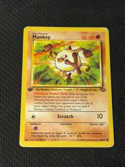 Mankey 55/64 - 1st Edition - Pokemon Jungle - Image 1