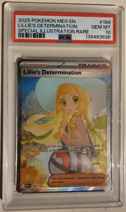 2025 Pokemon Mega Evolution Base #184 SIR Lillie's Determination PSA 10 Gem Mint - Image 3