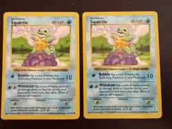 2 Pack 1999 Pokemon Base Set Shadowless SQUIRTLE #63/102 - Image 1