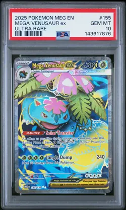 2025 POKEMON MEG EN-MEGA EVOLUTION ULTRA RARE #155 MEGA VENUSAUR EX PSA 10 - Image 1