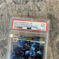 2025 POKEMON PFL SPECIAL ILLUSTRATION RARE #125 MEGA CHARIZARD X EX PSA 9 - Image 5