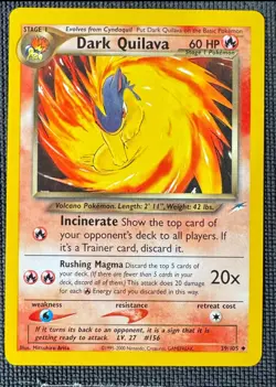 DARK QUILAVA 39/105 UC NEO DESTINY POKEMON NM - Image 1
