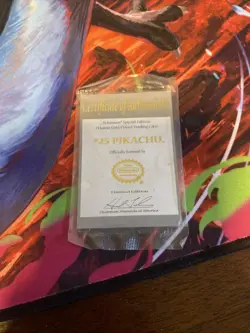 Certificate of Authenticity ONLY Pokemon 23k Gold-Plated Pikachu Sealed - Image 1