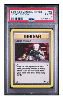 PSA 6 EX-MT 2000 POKEMON GYM HEROES #118 SECRET MISSION - Image 1