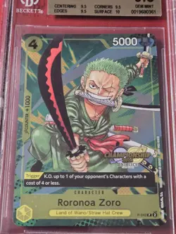 BGS 9.5 One Piece P-042 P Roronoa Zoro - English - Championship 2024 - Graded - Image 4
