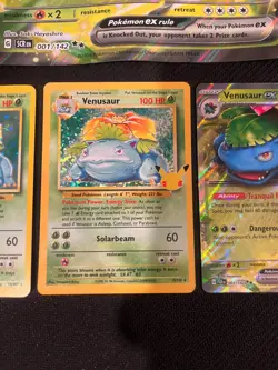 Pokemon set of 4 venusaur cards including base holo 15/102 and 25th anniversary - Image 3
