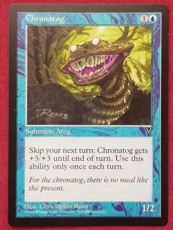 Magic The Gathering VISIONS CHRONATOG blue card MTG - Image 1