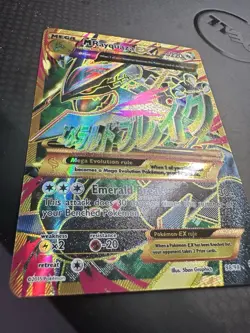 Mega Rayquaza EX (Shiny Full Art) 98/98 XY Ancient Origins Holo NM Pokemon Card - Image 1