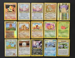 1999 Pokemon Vintage Lot 1st Edition And Holo Clefable, Holo Kabutops 15 Cards. - Image 1