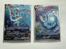 Pokemon Vaporeon VMAX & V Foil Rapid Strike Card Lot SWSH182 SWSH183 - Image 1