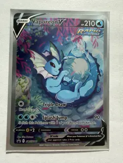 Pokemon Vaporeon VMAX & V Foil Rapid Strike Card Lot SWSH182 SWSH183 - Image 3