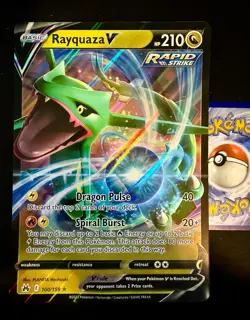 Pokemon Rayquaza V #100/159 Crown Zenith JUMBO / OVERSIZED Ultra Rare Holo NM - Image 1