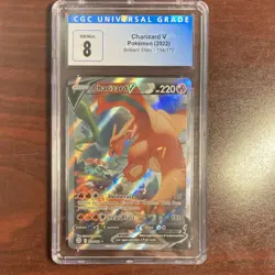 Pokemon CGC 8 Charizard V Full Art Holo Swsh09 Brilliant Stars 154/172 - Image 1