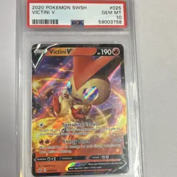 Victini V Pokemon TCG Swsh01 Sword & Shield 025/202 PSA 10 Ultra Rare Holo - Image 1