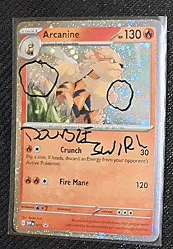 Arcanine *DOUBLE SWIRL* #011 (Black Star Promo) SVP [COSMOS HOLO] Pokemon NM - Image 1