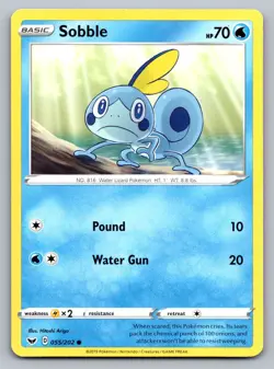 Pokemon TCG SWSH01: Sword & Shield Base Set Sobble (055) 055/202 - Image 1