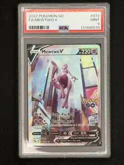 2022 POKEMON GO #072 FULL ART/MEWTWO V PSA 9 - Image 1