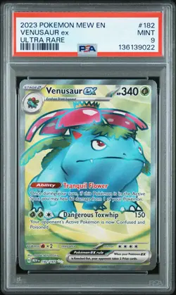 2023 POKEMON MEW EN-151 ULTRA RARE #182 VENUSAUR EX PSA 9 - Image 1