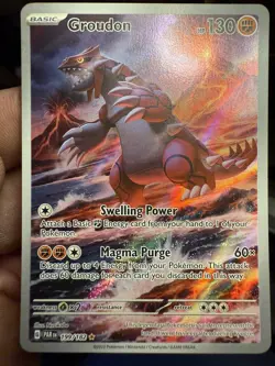 Pokemon TCG Sv04: Paradox Rift Groudon Holo Illustration Card 199/182 - Image 1