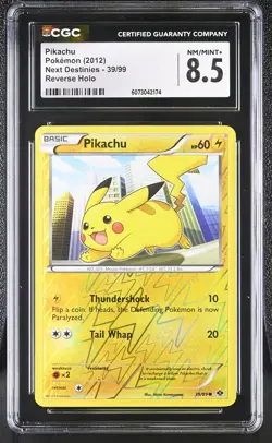 CGC 8.5 Pikachu 2012 Next Destinies 39/99 Reverse Holo Pokemon Card - Image 1