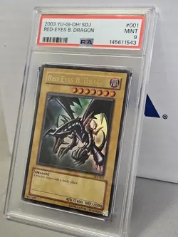 Vintage Yu-Gi-Oh Red-Eyes B. Dragon SDJ-001 PSA 9 Mint Ultra Rare Holo TCG Card - Image 2