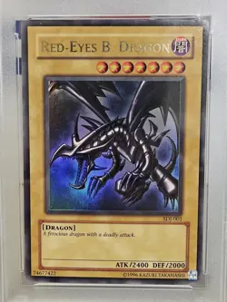 Vintage Yu-Gi-Oh Red-Eyes B. Dragon SDJ-001 PSA 9 Mint Ultra Rare Holo TCG Card - Image 3
