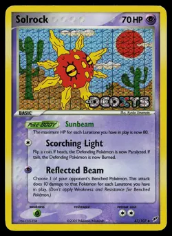 Pokemon Card - Solrock Deoxys 47/107 Uncommon Reverse Holo Stamped - Image 1