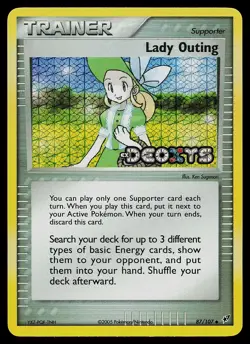 Pokemon Card - Lady Outing Deoxys 87/107 Uncommon Reverse Holo Stamped - Image 1