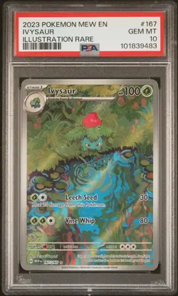 PSA 10 GEM MINT Ivysaur SV 151 Illustration Rare 167/165 Pokemon Card English - Image 1