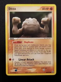 (LP) Ditto Geodude 62/113 2005 EX Delta Species Pokemon Card Yuka Morii - Image 1